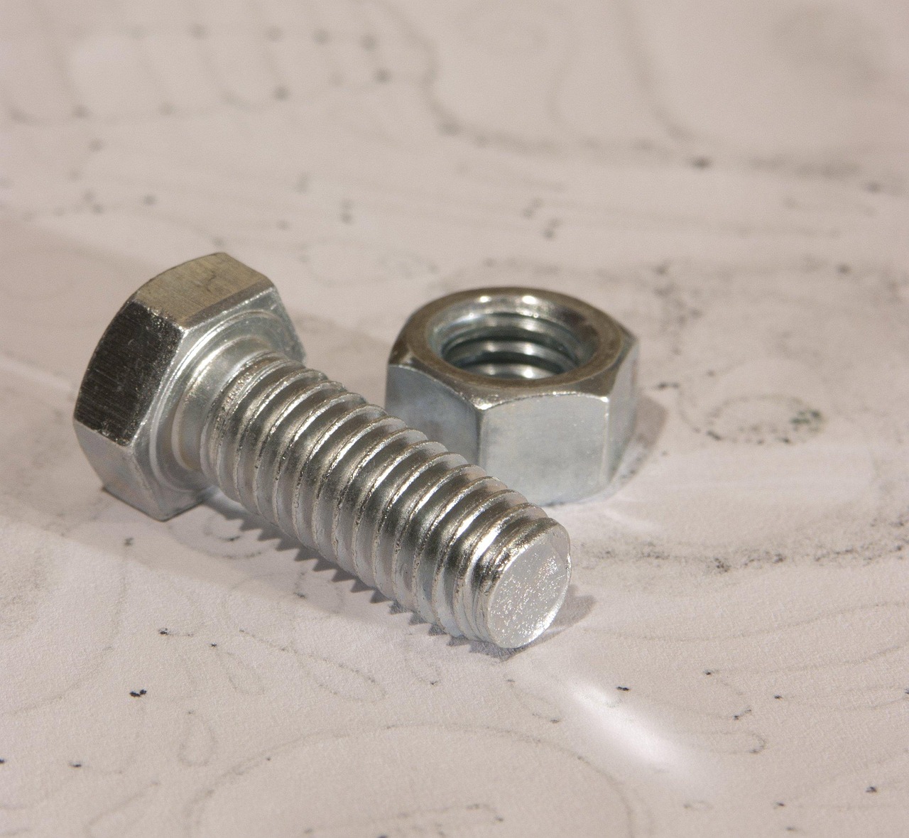 nut, bolt, steel, hardware, metallic, threaded