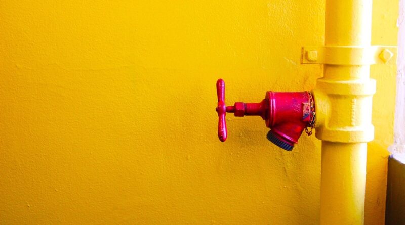 pipe, red, water, metal, pipeline, industrial, nature, tube, valve, piping, manufacturing