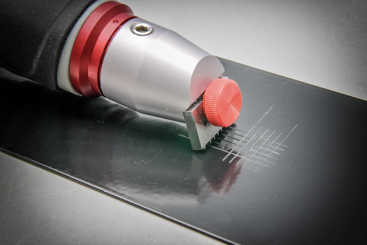 cross-cut, paint testing, powder coating, test, testing, technology, industry, red, gray, metal, plate, aluminum, painted, anodized, coloured, grid, scratch, ritz liability, adhesion test, powder coating, powder coating, powder coating, powder coating, powder coating