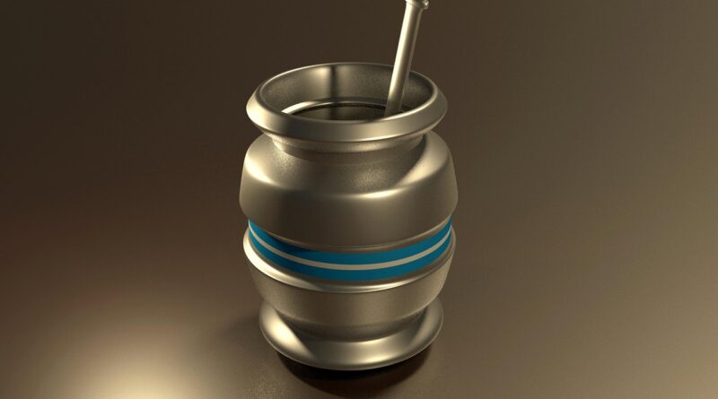 metal cup, metal jar, 3d render, 3d mockup