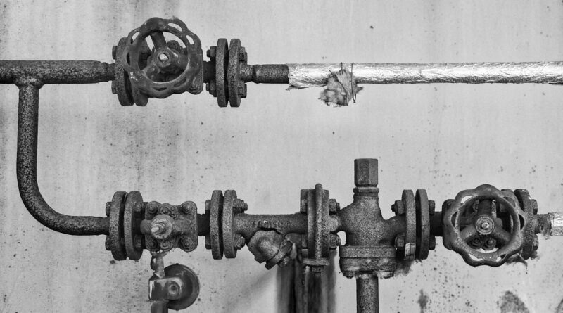 tube, old, ailing, rusty, black-and-white, factory, metallic, rust, valve, architecture, retro, industry