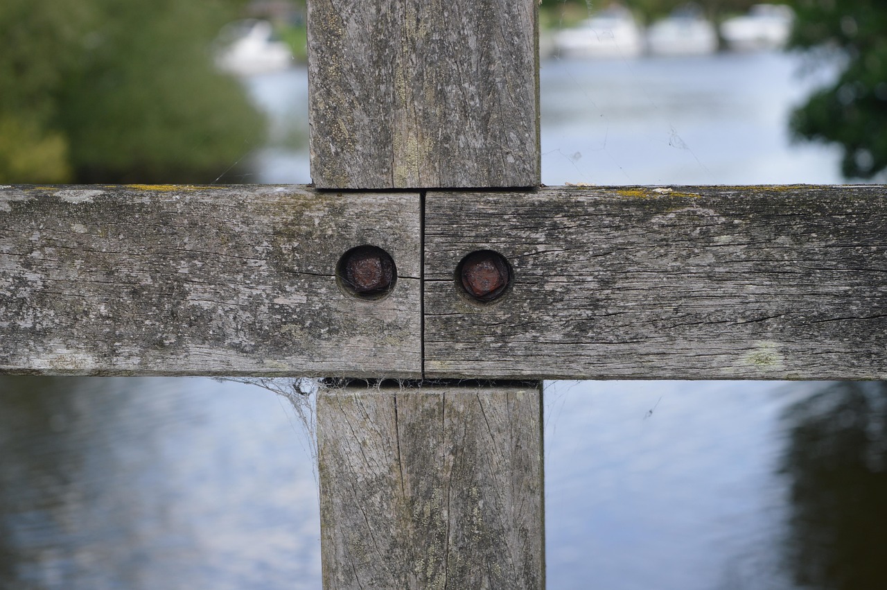 wood, timber, cross, bolt, fence, wooden, texture, gray cross
