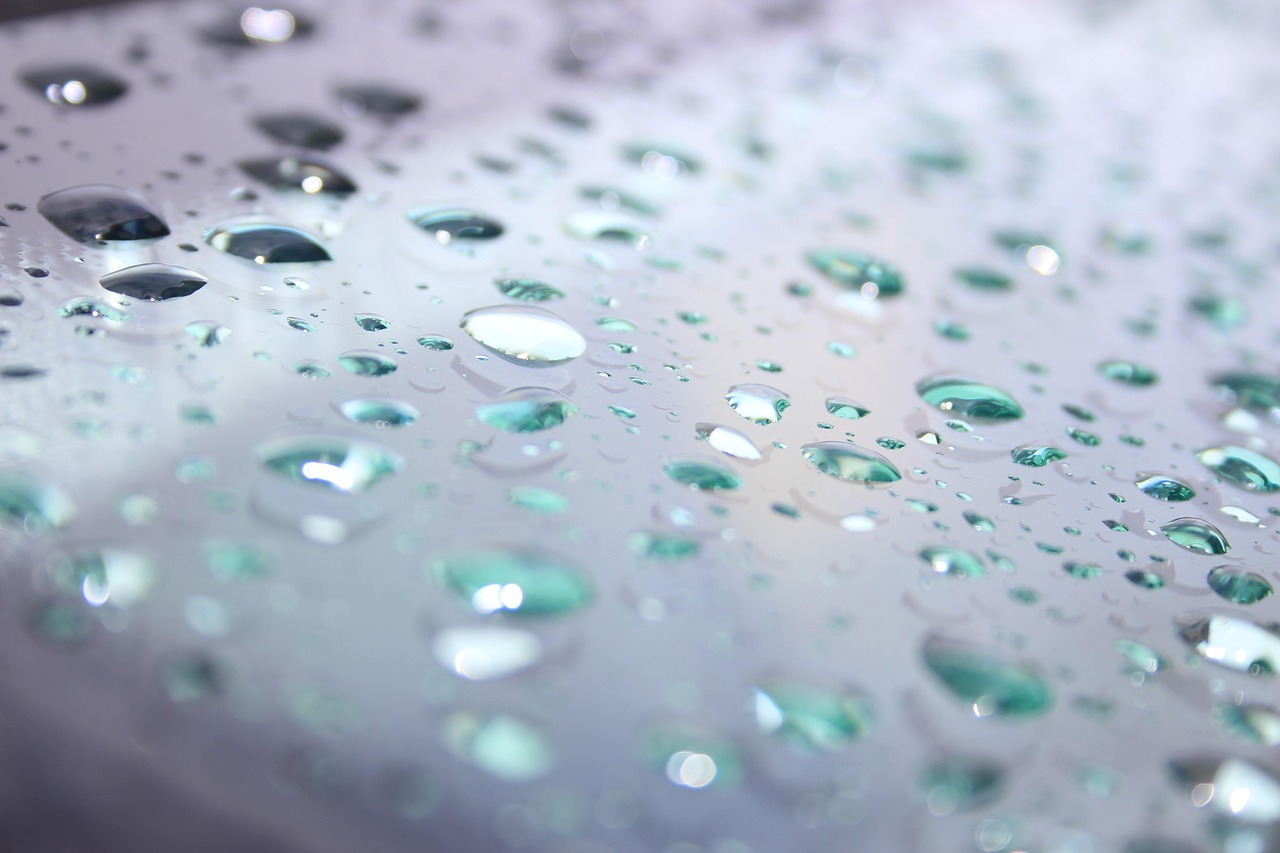 rain, raindrops, car washer, glass, nature, light, water pearls, drops, blue
