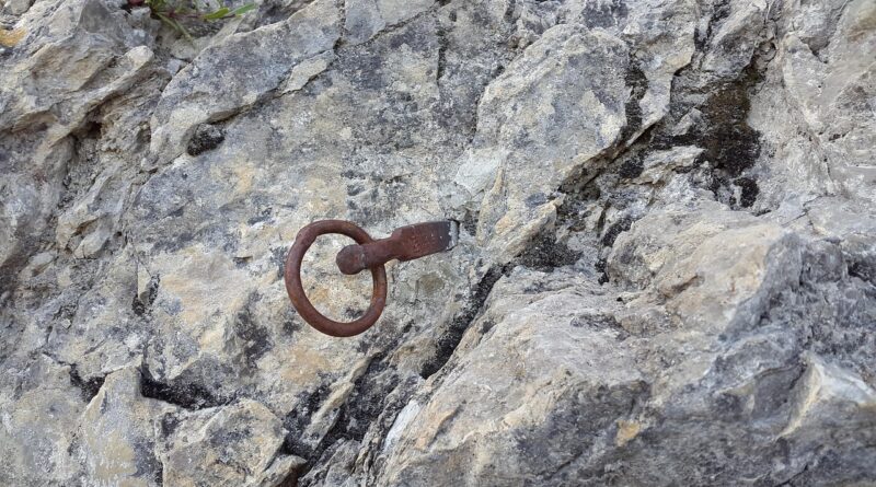 hit the hook, climb, rock climbing, hook, rust cucumber, grate hook, rusty, old, securing means, ring hook, rusted, antique, to back up, backup, alpine climbing, climbing culture, climbing history, snail east wall